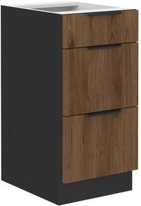 Zondo.hr Donji kuhinjski ormarić Manana 40 D 3s BB (korpus: crna mat + front: orah okapi). 1134950