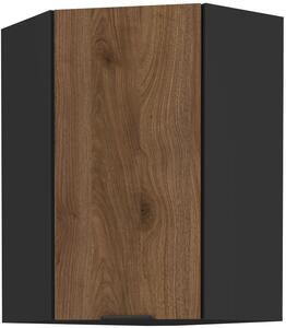 Zondo.hr Gornji kutni kuhinjski ormarić Manana 60x60 GN 90 1F 45 (korpus: crna mat + front: orah okapi). 1134970