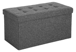 SongmicsHome Tabure s prostorom za pohranu OTO, 76x38x48 cm, antracit