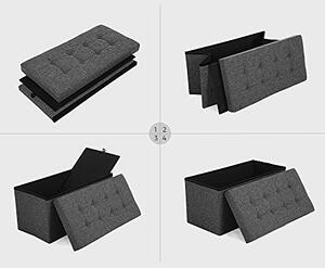 Tabure s prostorom za pohranu OTO, 76x38x38 cm, antracit SongmicsHome