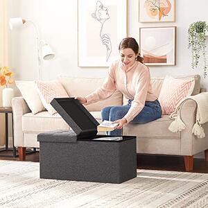 Tabure s prostorom za pohranu OTO, 76x38x38 cm, antracit SongmicsHome