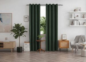 Zavjesa za zamračivanje DUNES VELVET 140x250 cm, tamno zelena Sistem za vješanje: Metalni prstenovi