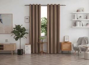 Zamračujuća zavjesa DUNES VELVET 140x250 cm, bež-smeđa Sistem za vješanje: Metalni prstenovi