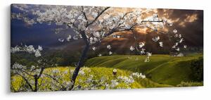 Slika - Cvetoče drevo v pokrajini (120x50 cm)