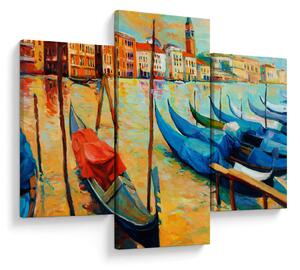 Slika - Pristanišče v Benetkah (90x60 cm)
