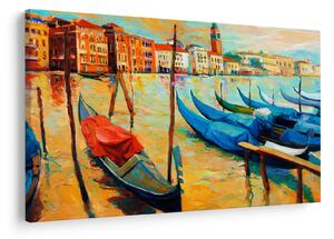 Slika - Pristanišče v Benetkah (90x60 cm)