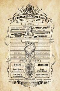 Ilustracija Harry Potter - Hogwarts School List, (26.7 x 40 cm)