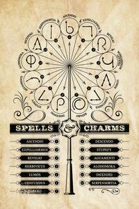 Ilustracija Harry Potter - Spells Charms, (26.7 x 40 cm)