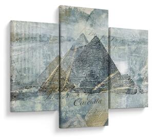 Slika - Piramide v modrem filtru (90x60 cm)