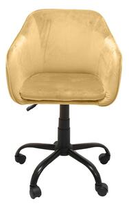 Okretna stolica Marlin, konferencijska stolica s presvlakom od brušene kože, 57x89x46 cm, žuta