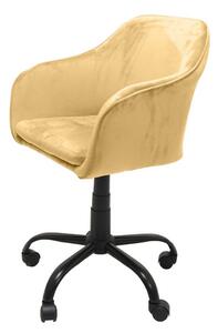Okretna stolica Marlin, konferencijska stolica s presvlakom od brušene kože, 57x89x46 cm, žuta