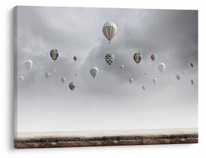 Slika - Baloni nad opečno steno (70x50 cm)