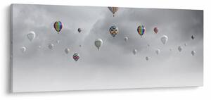 Slika - Baloni nad opečno steno (120x50 cm)