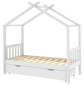 VidaXL Okvir dječjeg kreveta s ladicom bijeli od borovine 80 x 160 cm