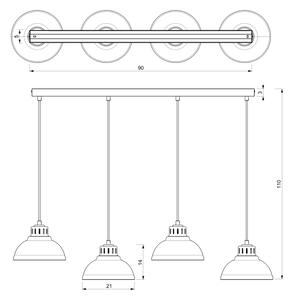 Luster na sajli SVEN 4xE27/15W/230V crna