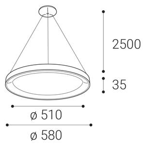 LED2 - LED Luster na sajli BELLA LED/48W/230V 3000K/4000K bijela