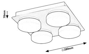 Rabalux 75004 - LED Stropna kupaonska svjetiljka ATTICHUS 4xLED/5,2W/230V IP44