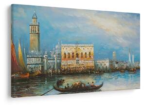 Slika - Gondola skozi Benetke, oljna slika (90x60 cm)