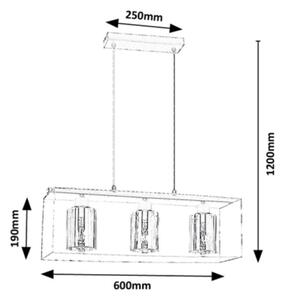 Rabalux 72033 - Luster na sajli CHADWICK 3xE27/25W/230V