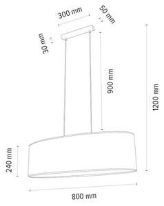 Spot-Light 1027400211536 - Luster na sajli MERCEDES 2xE27/40W/230V hrast