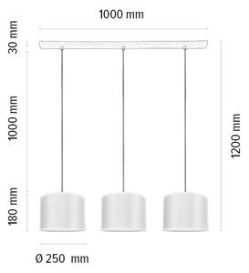 Spot-Light 1037400111546 - Luster na sajli BENITA 3xE27/40W/230V hrast