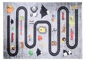 Dječji tepih s motivom ceste, automobila i životinja Širina: 140 cm | Duljina: 200 cm