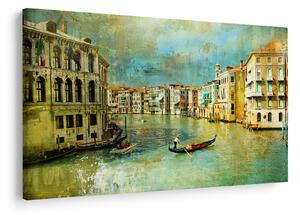 Slika - Beneški kanal in gondole (90x60 cm)