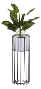 Metalna posuda za cvijeće LOFT 55x20 cm crna/bijela