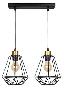 Luster na sajli PRIMO 2xE27/60W/230V crna/zlatna
