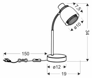 Stolna lampa ALEKSANDRIA 1xE14/40W/230V crna/zlatna