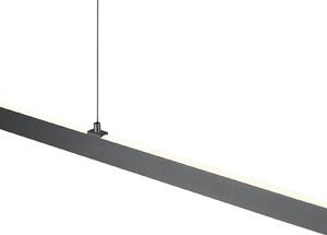 HELL Karo LED viseća lampa, antracit, duljina 130 cm, metal, CCT, prigušiva, Crno, Dnevni boravak/blagovaonica, Metal