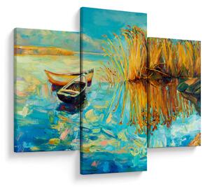 Slika - Jezero s čolni (90x60 cm)