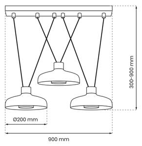 Luster na sajli LINEA 3xGX53/12W/230V crna