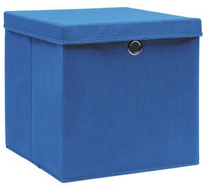 VidaXL Kutije za pohranu s poklopcima 10 kom plave 32x32x32 cm tkanina