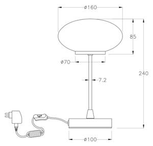 Fabas Luce 3339-30-178 - LED Prigušiva stolna lampa JAP LED/5W/230V krom