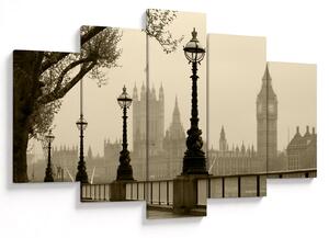 Slika - London v megli, Anglija (150x105 cm)