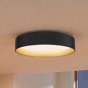 Lindby LED stropna svjetiljka Gracjan, crna, metal, CCT, Ø45cm, prigušiva, Crno, Dnevni boravak/blagovaonica, Plastika