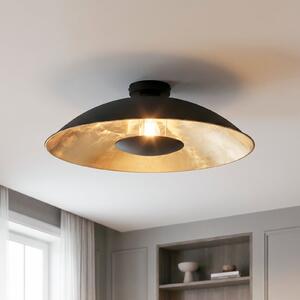Lindby stropna lampa Emilienne, crna/zlatna, metal, Ø 60 cm, prigušiva, Crno, Dnevni boravak/blagovaonica, Metal