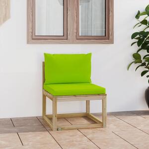 VidaXL Srednja vrtna sofa s jastucima od zeleno impregnirane borovine