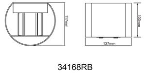 Globo 34168RB - LED Vanjska zidna svjetiljka VERONIKA 2xLED/3W/230V IP44 crna