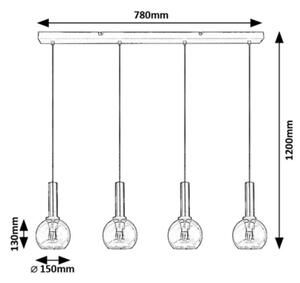 Rabalux 72174 - Luster na sajli CENTIO 4xE27/40W/230V