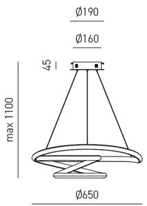 Gea Luce DIVA S G BIANCO - LED Prigušivi luster na sajli DIVA LED/44W/230V bijela