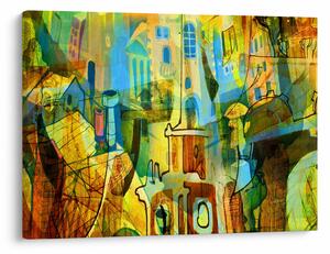 Slika - Arhitektura, kubistična abstrakcija (70x50 cm)