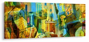 Slika - Arhitektura, kubistična abstrakcija (120x50 cm)