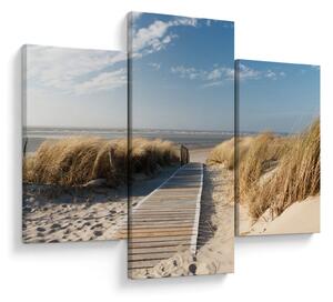 Slika - Peščena plaža na otoku Langeoog, Nemčija (90x60 cm)