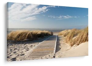 Slika - Peščena plaža na otoku Langeoog, Nemčija (90x60 cm)