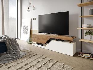 TV stol Utica 102Bijela, Wotan hrast, 160x46x35cm