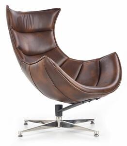 Fotelja Houston 377Smeđa, 96x86x84cm, Eko koža, GambeNoge: Metal