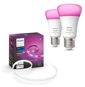 SET -LED RGBW Prigušiva traka Philips Hue 2m 20W/230V + 2x LED Žarulja E27/9W