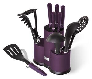 BerlingerHaus - Set noževa od nehrđajućeg čelika i kuhinjskog pribora 12 kom ljubičasta/crna